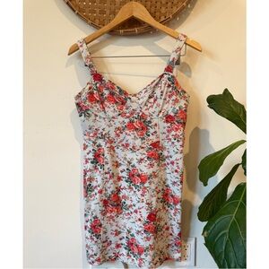 RARE Free People Floral Mini Dress - Red and White